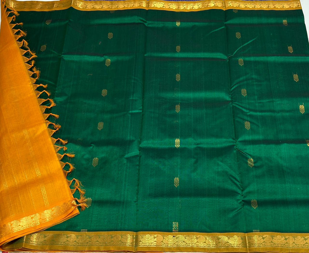 Handloom silk cotton saree with buttas - MS077