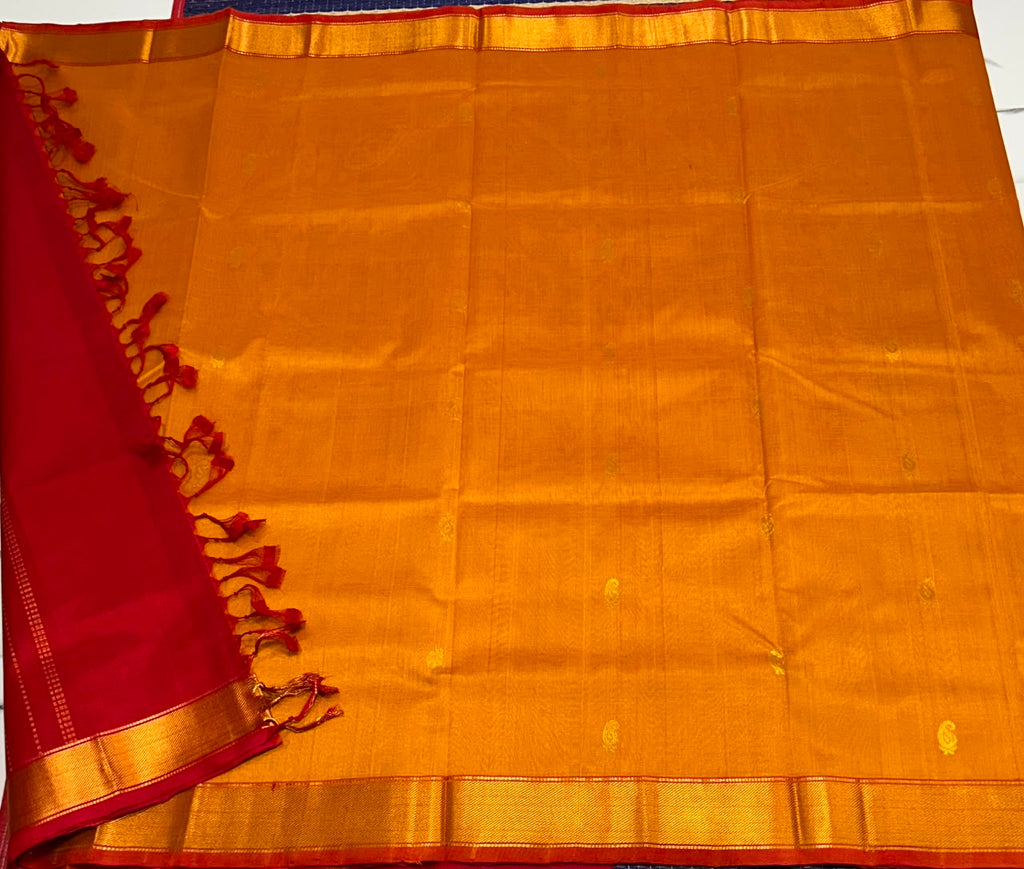 Handloom silk cotton saree with buttas - MS232