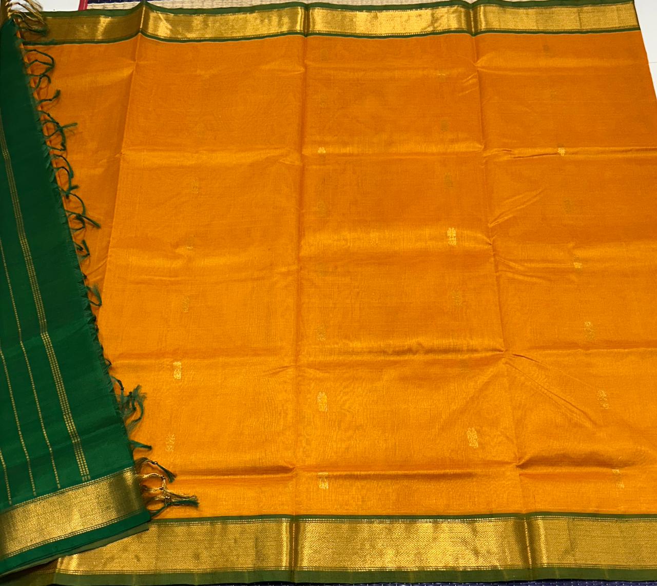 Handloom silk cotton saree with buttas - MS133