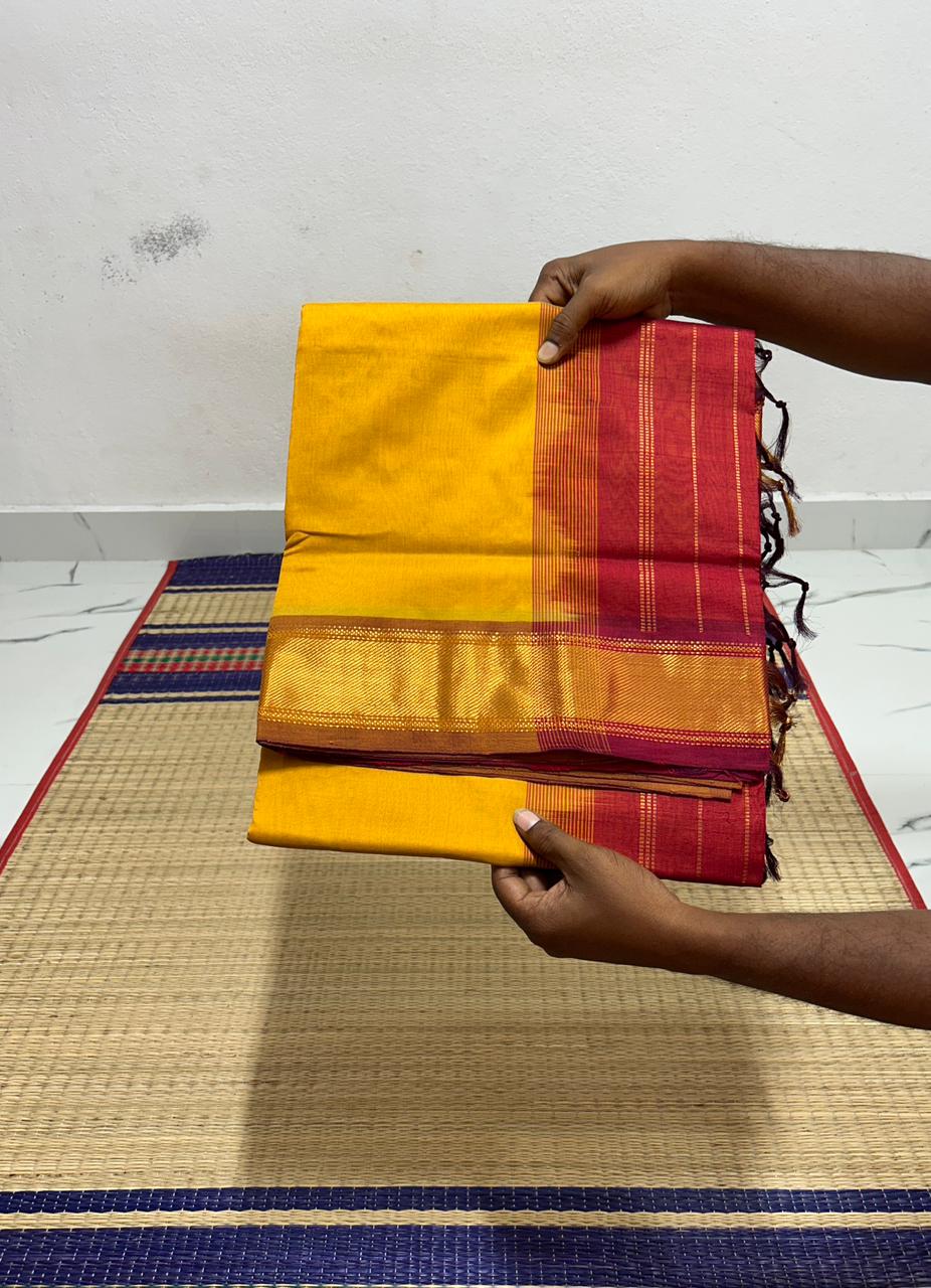 Handloom semi silk cotton saree - MS057