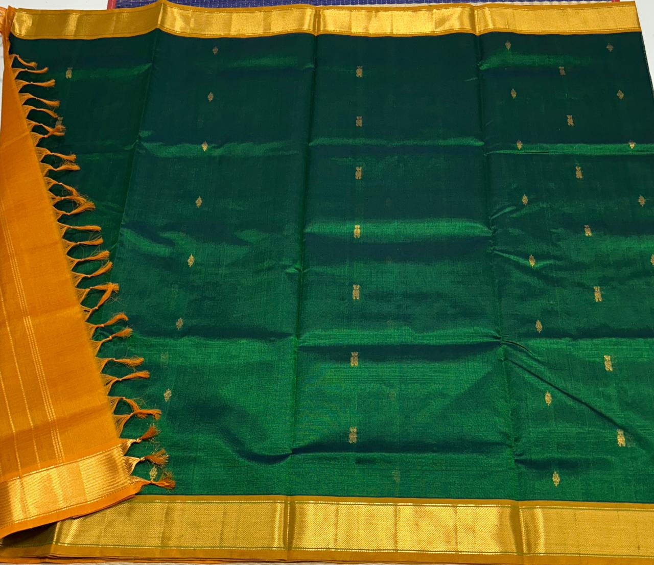 Handloom silk cotton saree with buttas - MS198