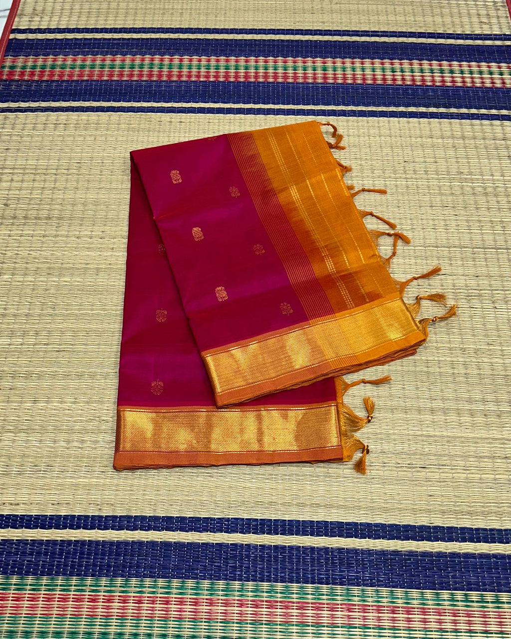 Handloom silk cotton saree with buttas - MS109