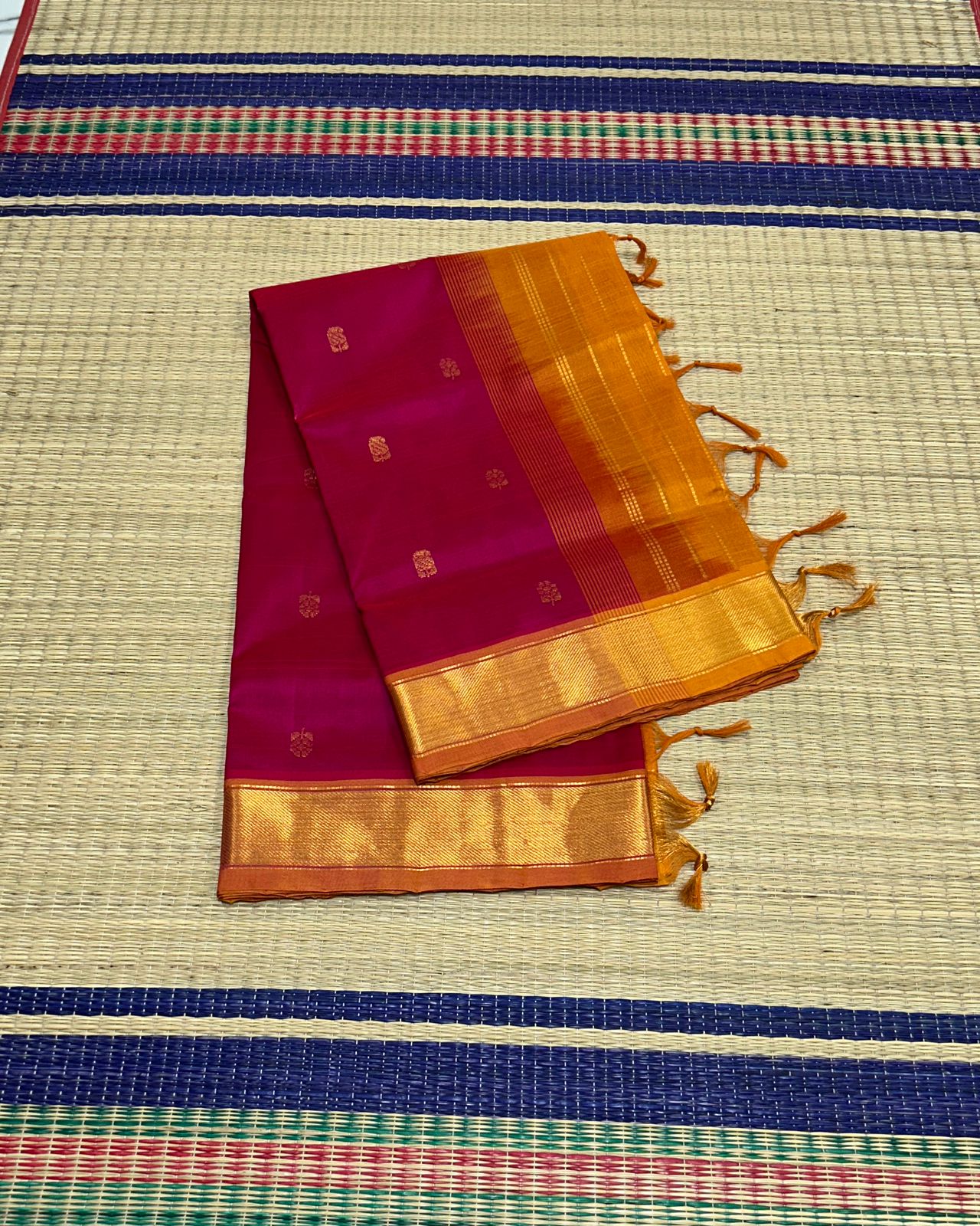 Handloom silk cotton saree with buttas - MS109