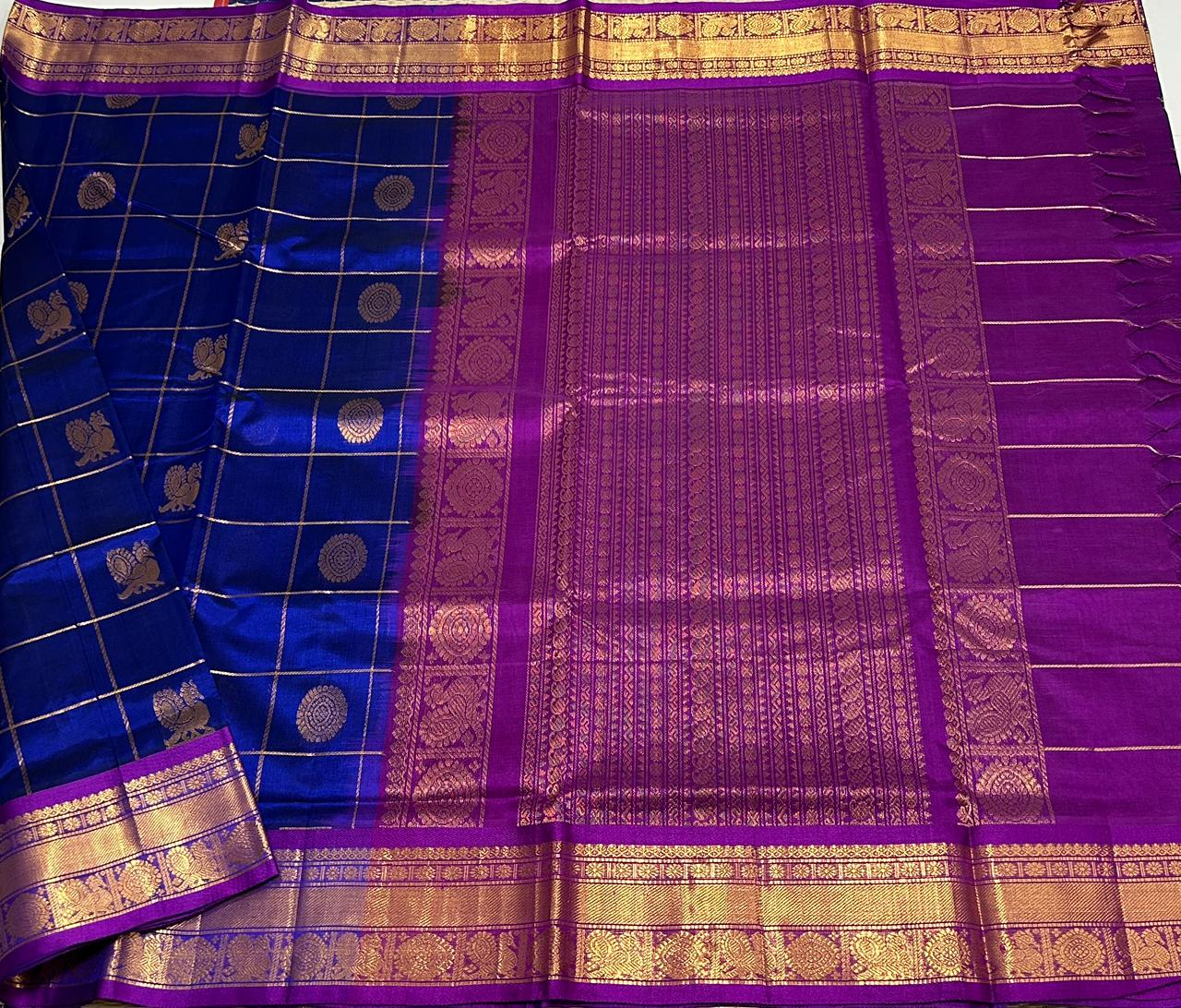 Handloom Mayil chakram silk cotton saree -MS012