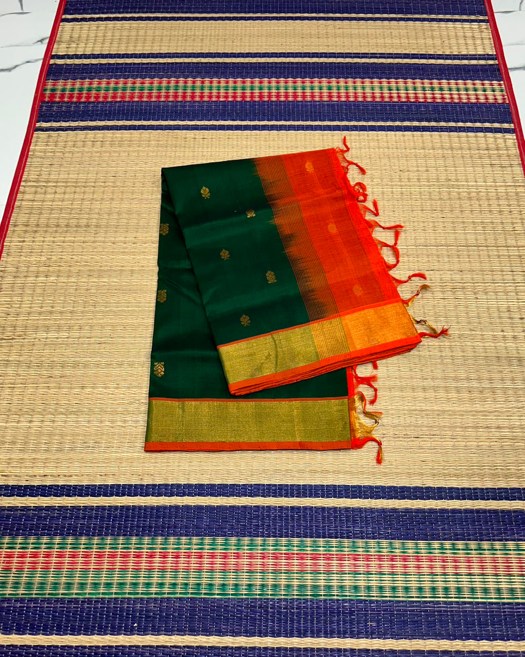 Handloom silk cotton saree with buttas - MS214