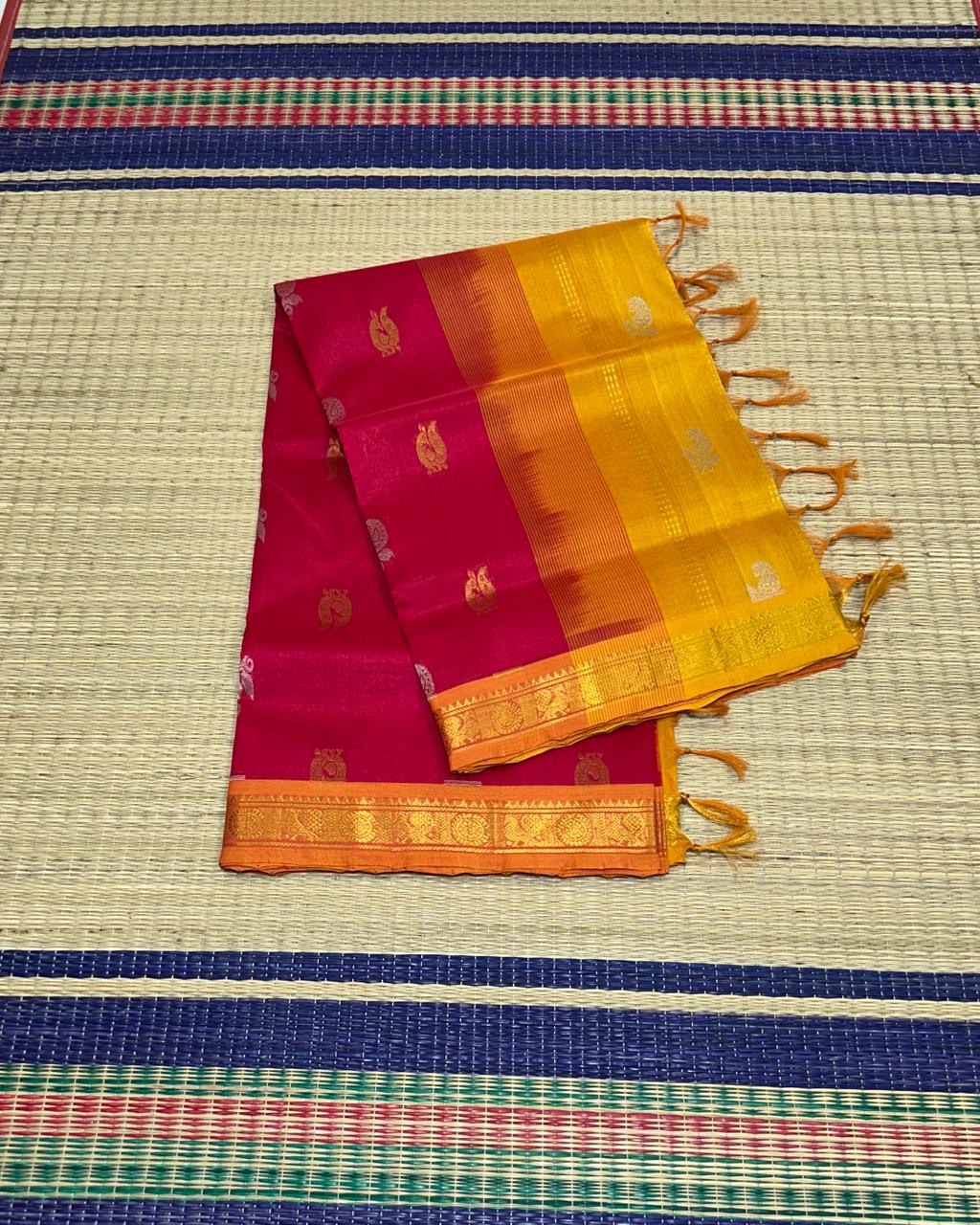 Handloom silk cotton saree with buttas - MS182