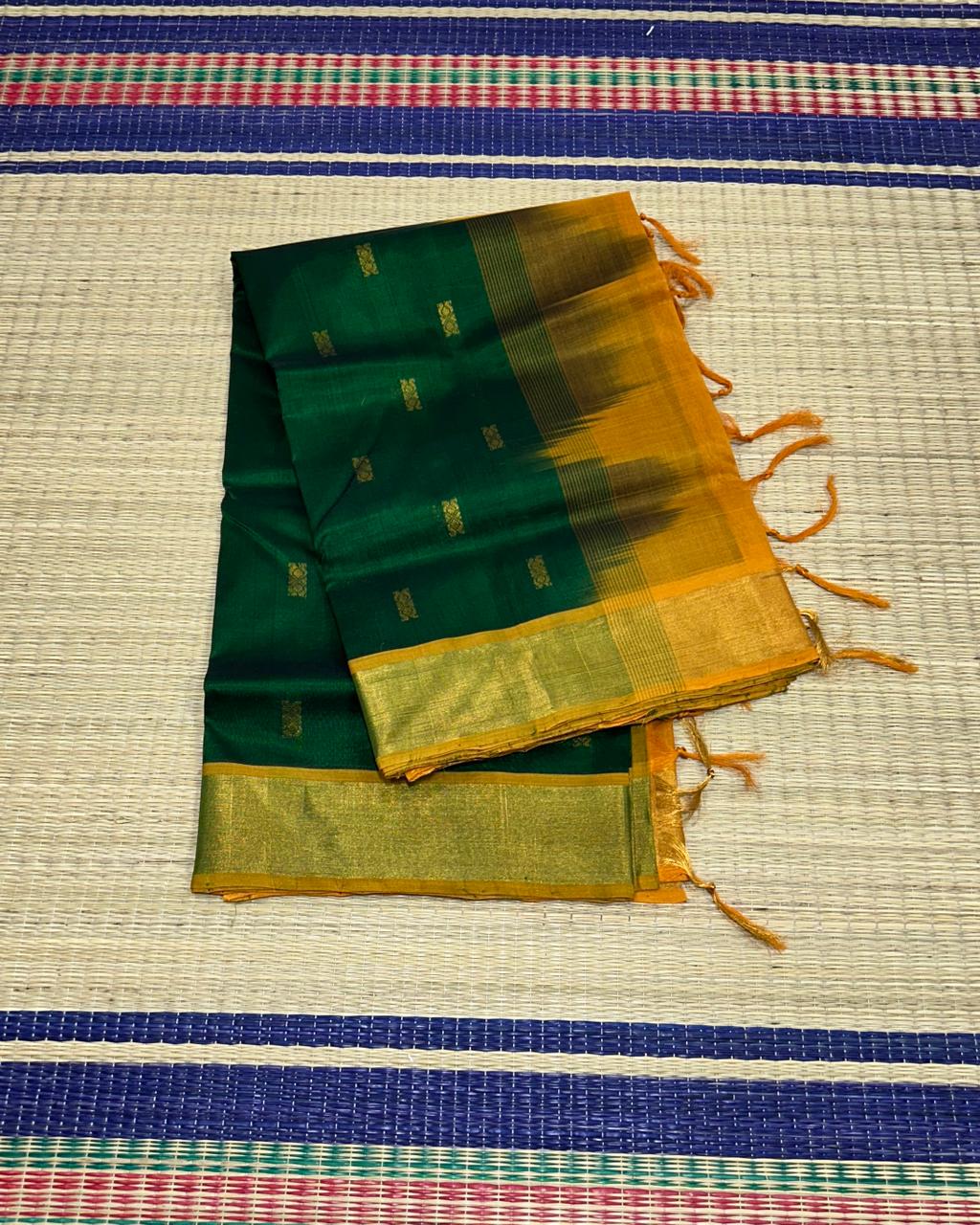 Handloom silk cotton saree with buttas - MS171