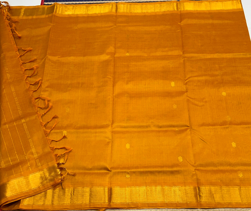 Handloom silk cotton saree with buttas - MS359