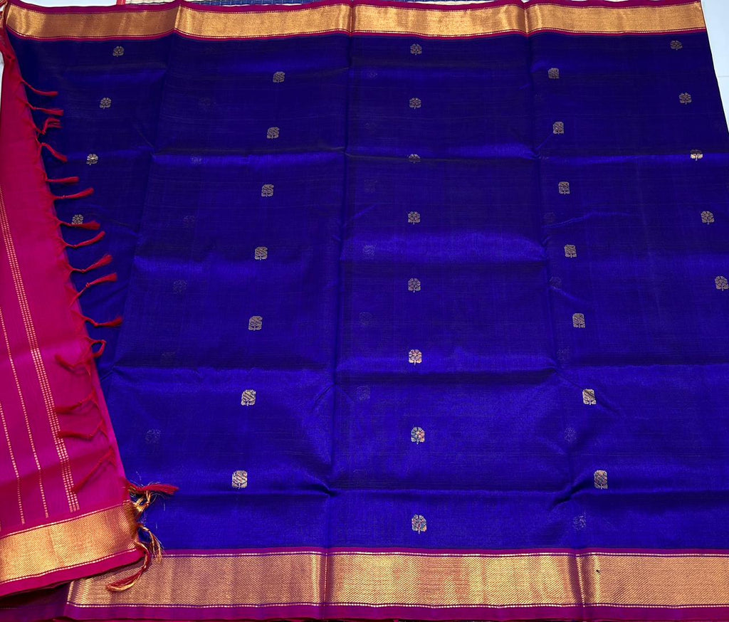 Handloom silk cotton saree with buttas - MS116