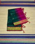 Handloom silk cotton saree with buttas - MS173
