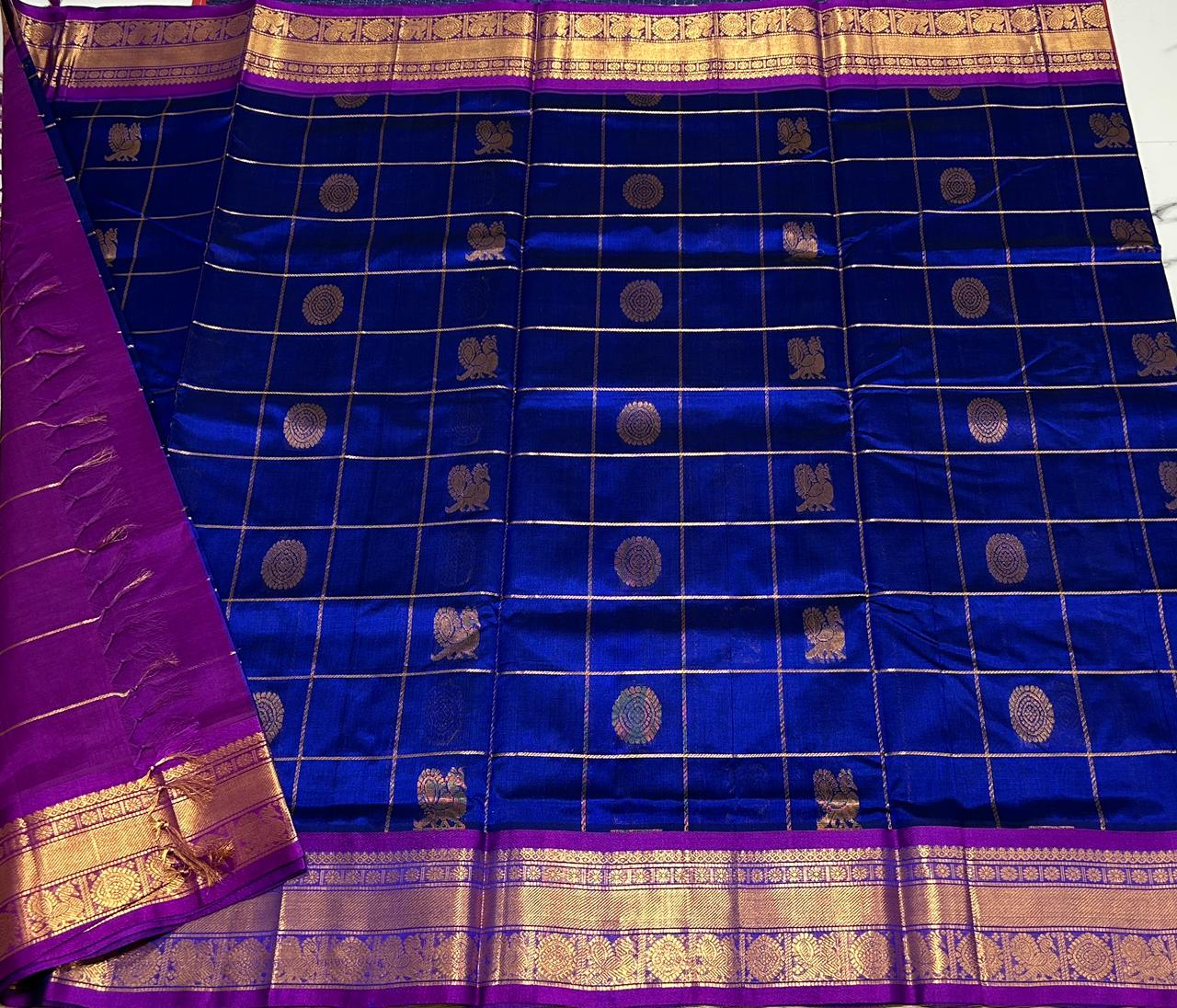 Handloom Mayil chakram silk cotton saree -MS012