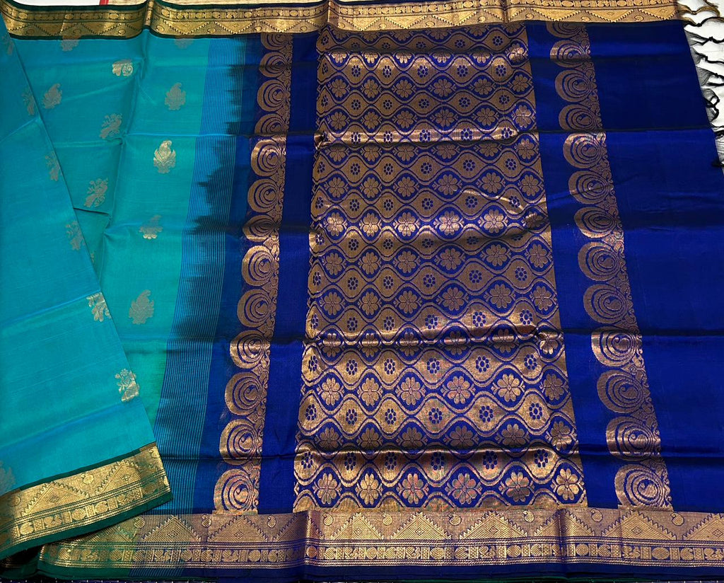 Handloom silk cotton saree with buttas - MS199