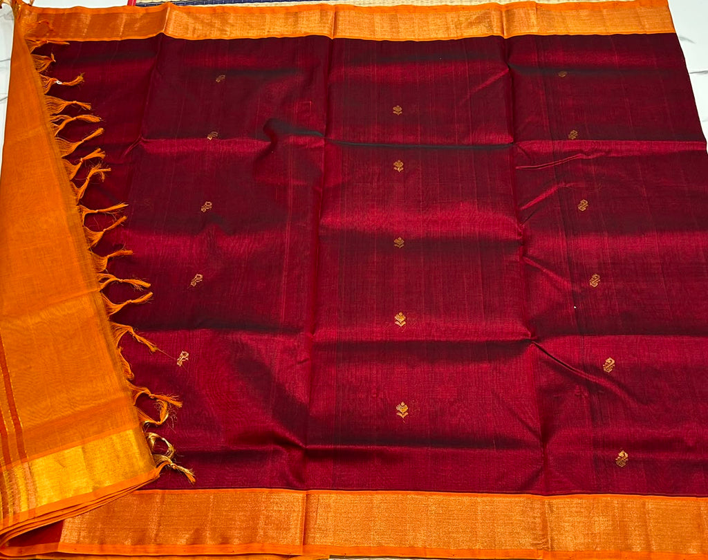 Handloom silk cotton saree with buttas - MS217