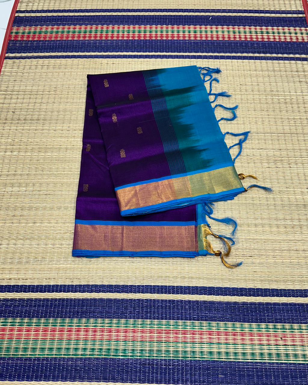 Handloom silk cotton saree with buttas - MS168