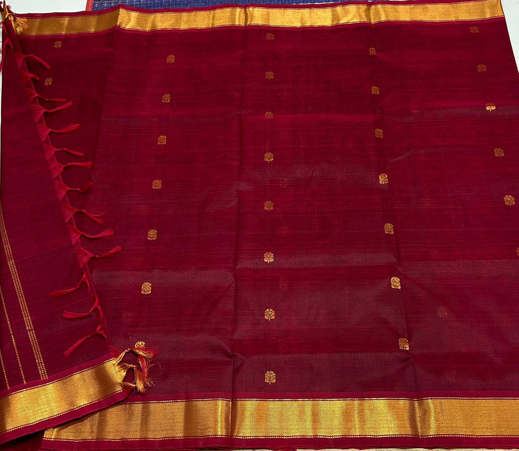 Handloom silk cotton saree with buttas - MS188