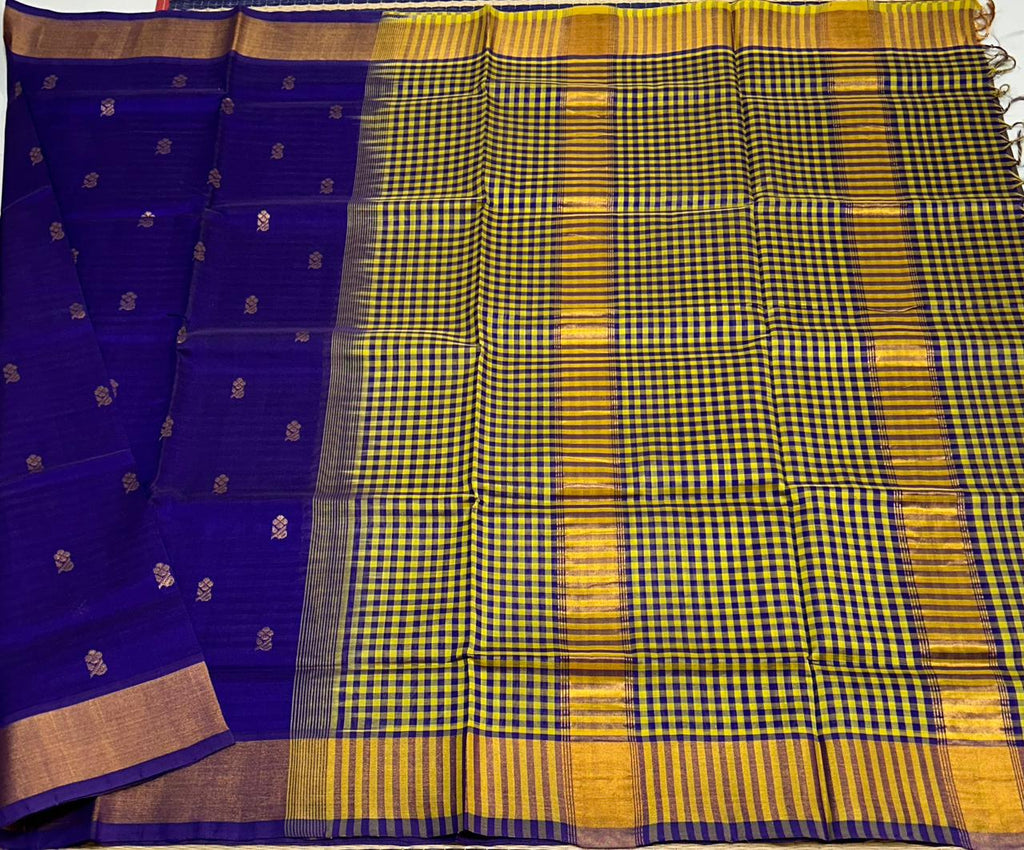 Handloom silk cotton saree with buttas - MS203