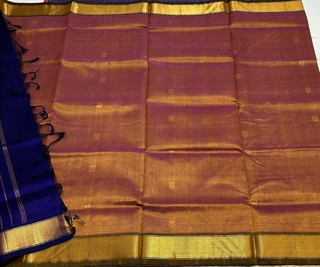 Handloom silk cotton saree with buttas - MS103