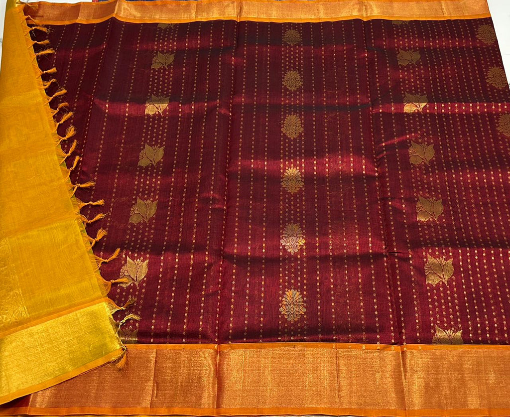 Handloom silk cotton saree with buttas - MS177