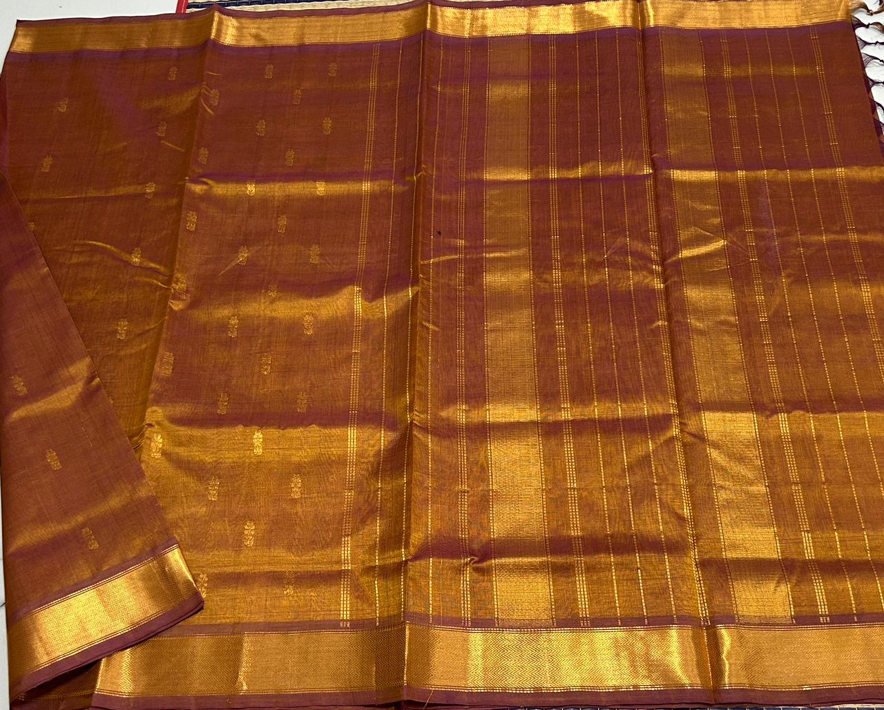 Handloom silk cotton saree with buttas - MS080
