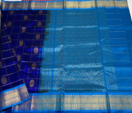 Handloom Mayil chakram silk cotton saree - MS018