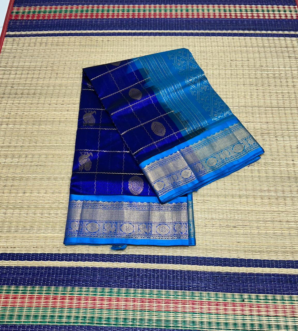 Handloom Mayil chakram silk cotton saree - MS018