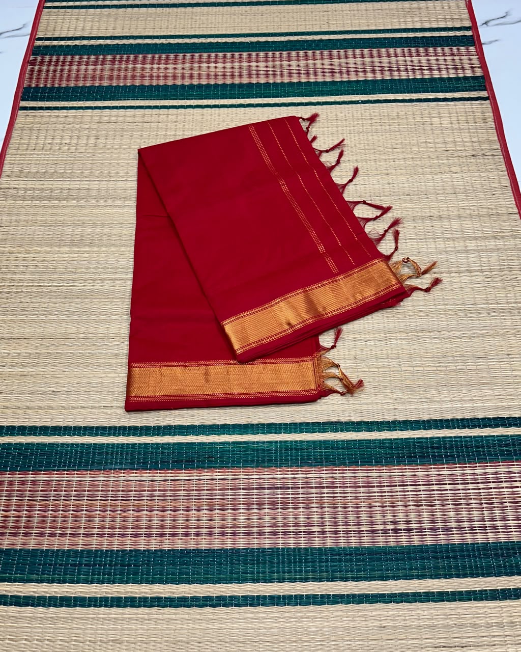 Handloom semi simple silk cotton saree - MS384
