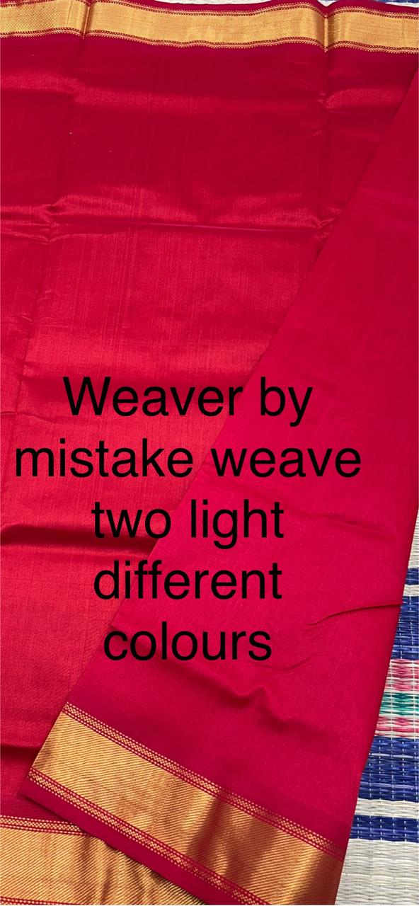 Handloom semi silk cotton saree - MSD008 (weaving mistek saree)