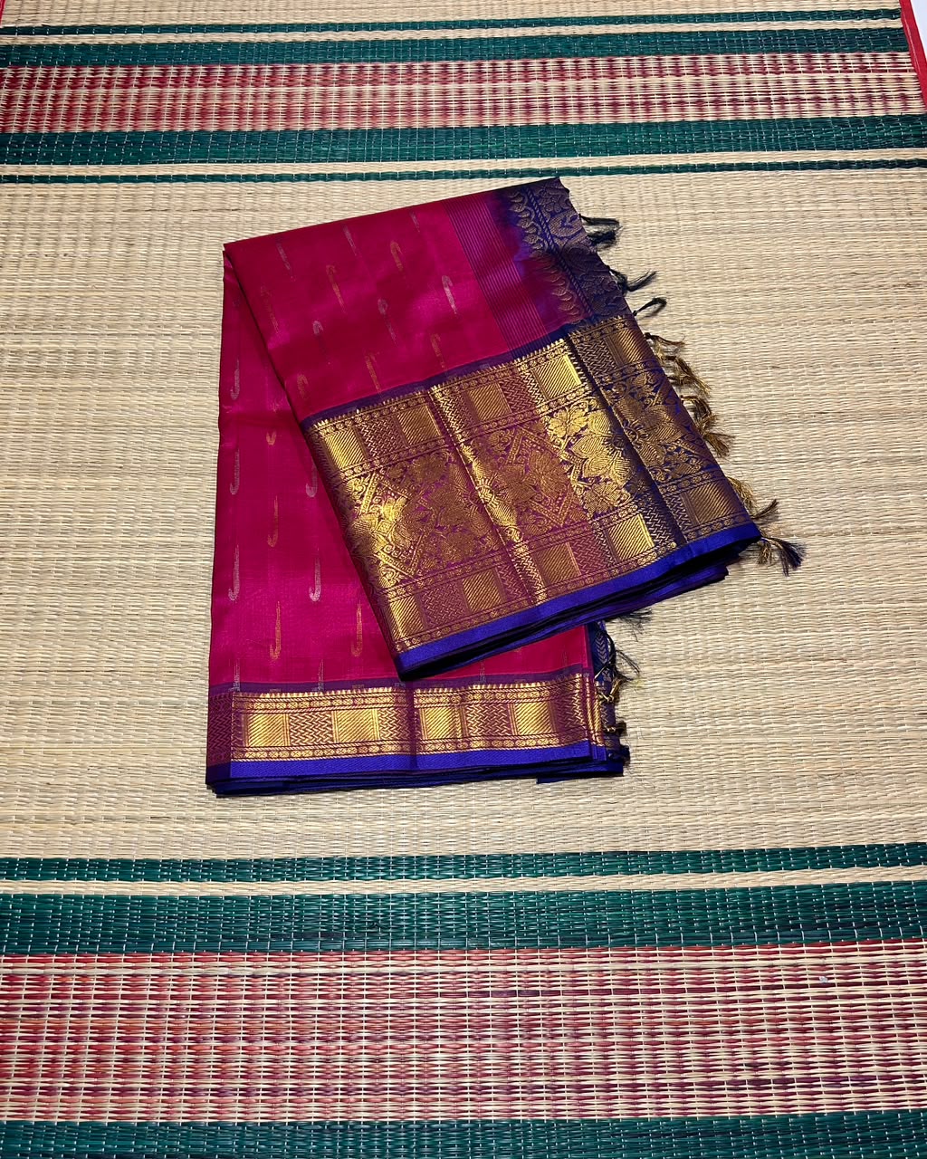 Handloom grand border silk cotton saree - MS335