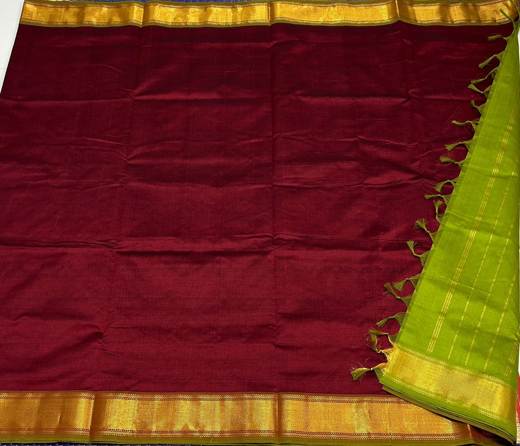 Handloom semi silk cotton saree - MS054