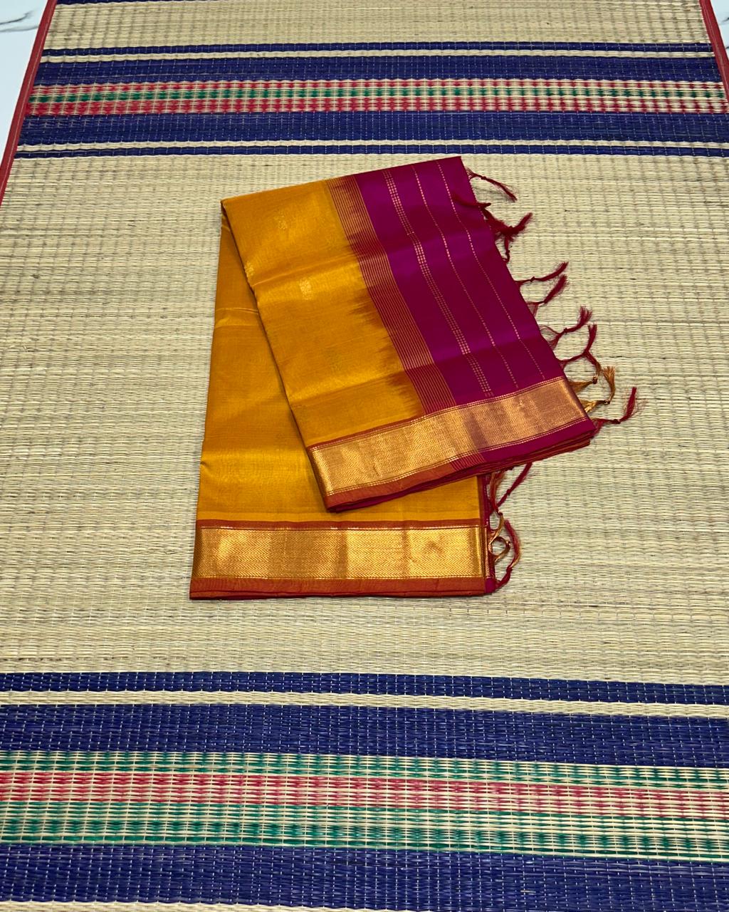 Handloom silk cotton saree with buttas - MS190