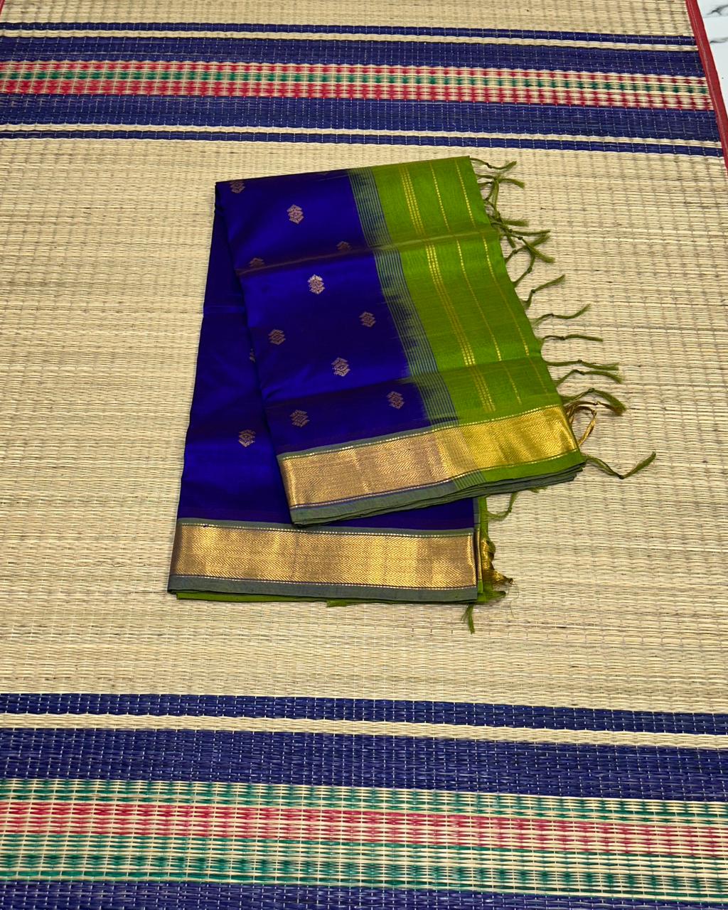 Handloom silk cotton saree with buttas - MS189