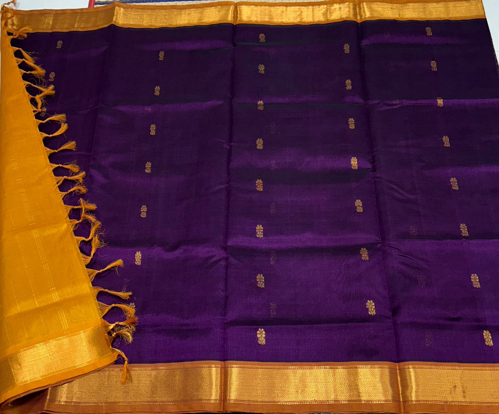 Handloom silk cotton saree with buttas - MS197