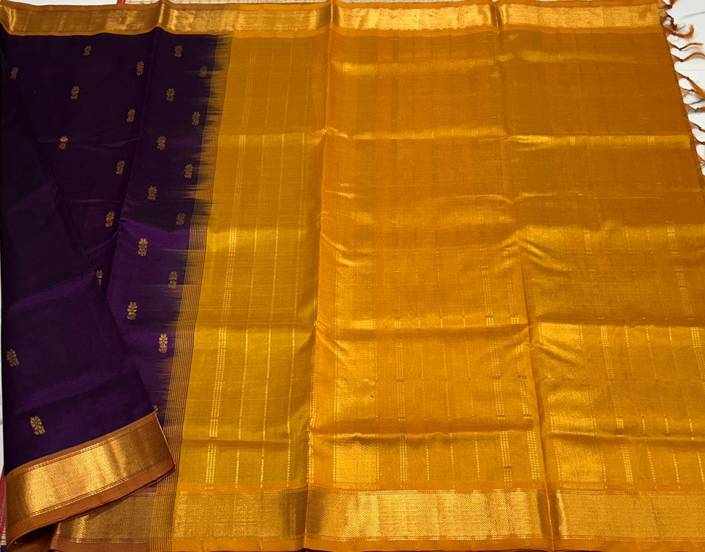 Handloom silk cotton saree with buttas - MS197