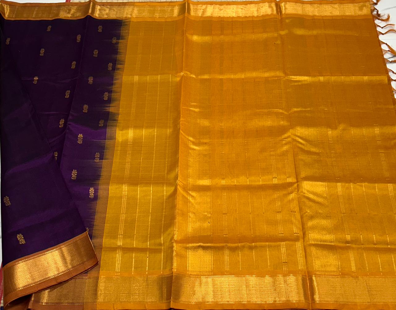Handloom silk cotton saree with buttas - MS197