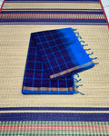 Handloom semi silk cotton saree with kattam - MS047