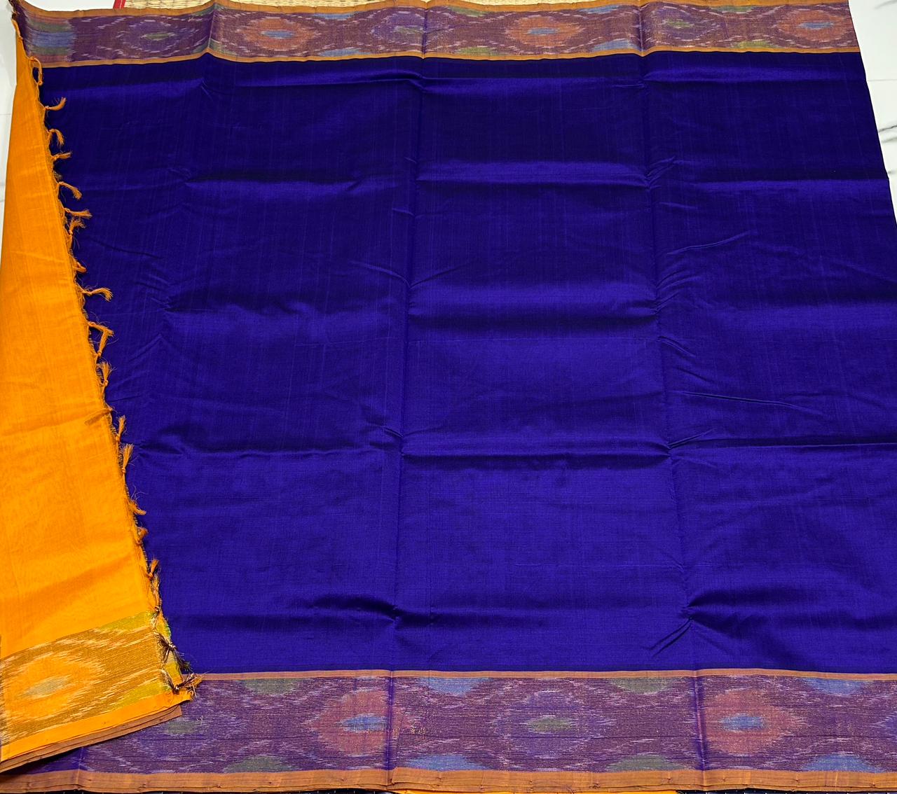 Handloom semi silk cotton saree pochampalli border - MS064