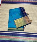 Handloom silk cotton saree kaddi border with buttas - MS006
