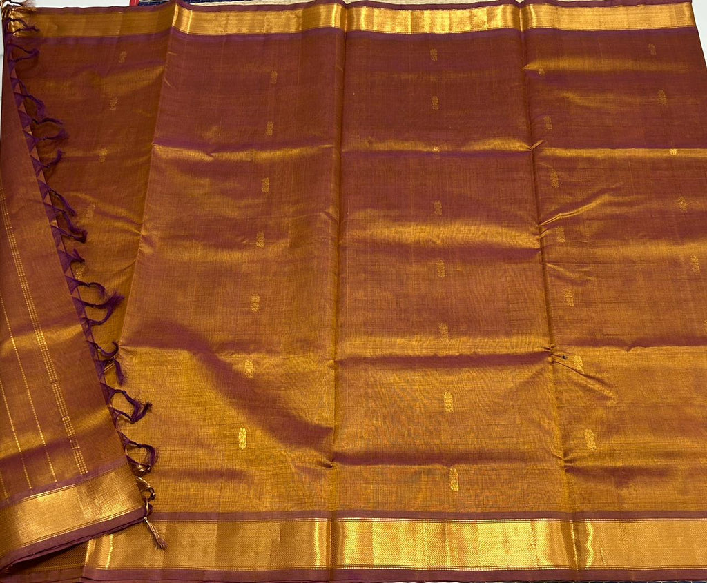 Handloom silk cotton saree with buttas - MS080