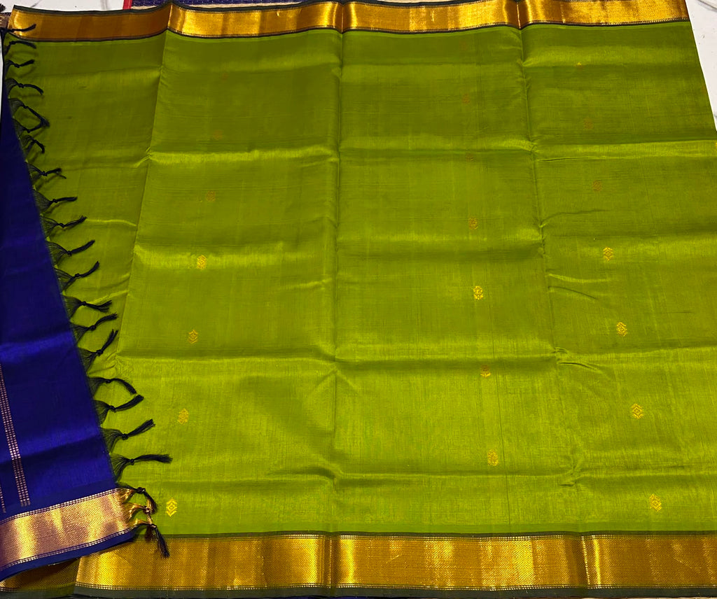 Handloom silk cotton saree with buttas - MS248