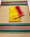 Handloom semi silk cotton saree with buttas - MS328