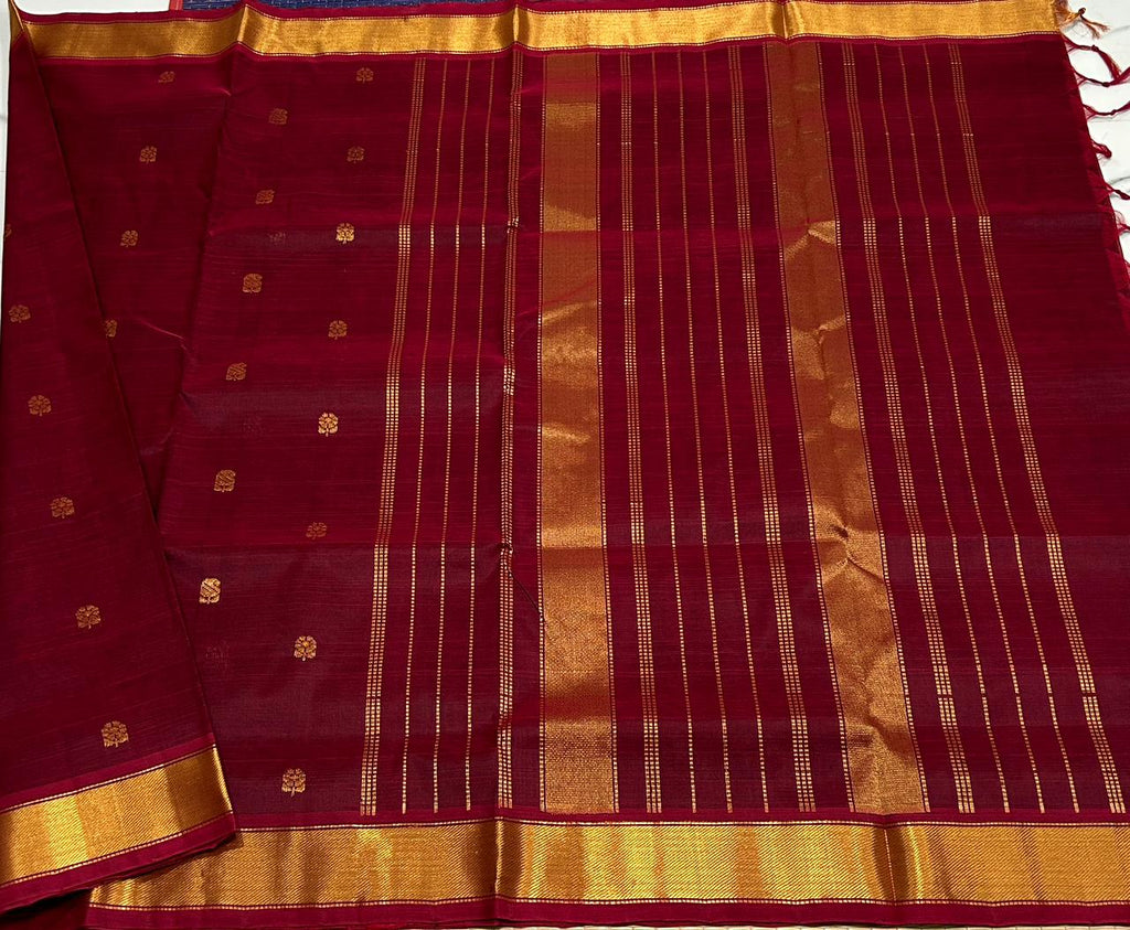 Handloom silk cotton saree with buttas - MS188